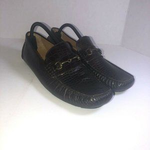 Cole Haan Croc Print Horse Bit Loafer Driver Shoes